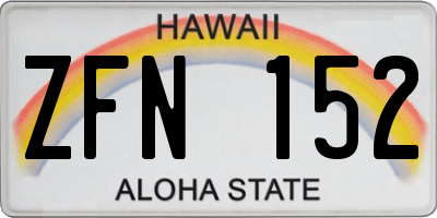 HI license plate ZFN152