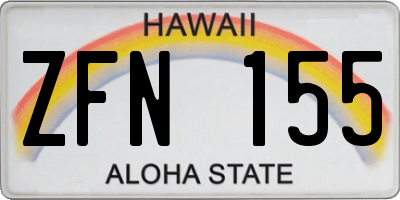 HI license plate ZFN155
