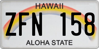 HI license plate ZFN158