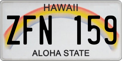 HI license plate ZFN159