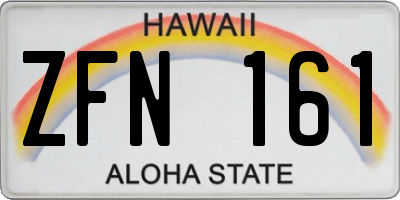 HI license plate ZFN161