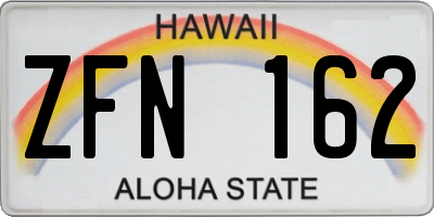 HI license plate ZFN162