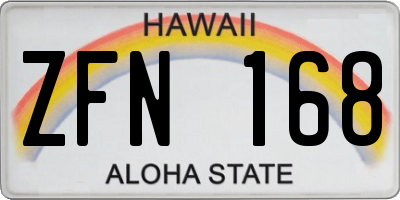 HI license plate ZFN168
