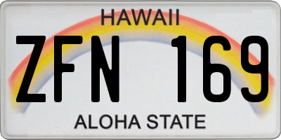 HI license plate ZFN169