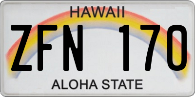 HI license plate ZFN170