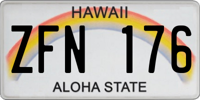 HI license plate ZFN176