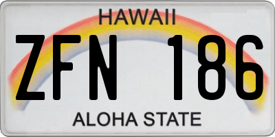 HI license plate ZFN186