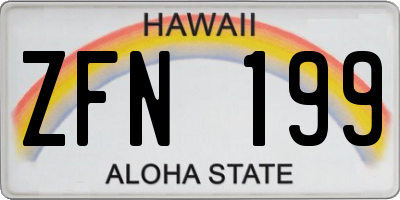 HI license plate ZFN199