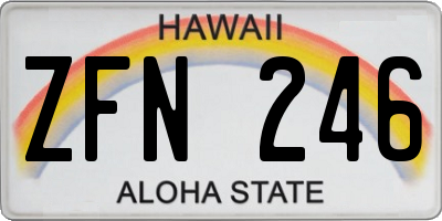 HI license plate ZFN246