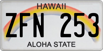 HI license plate ZFN253