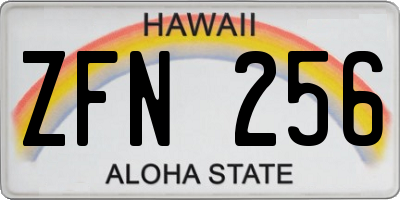 HI license plate ZFN256