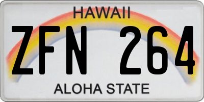 HI license plate ZFN264