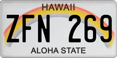 HI license plate ZFN269