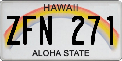 HI license plate ZFN271
