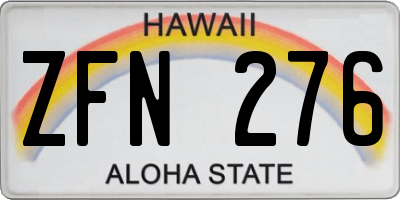 HI license plate ZFN276