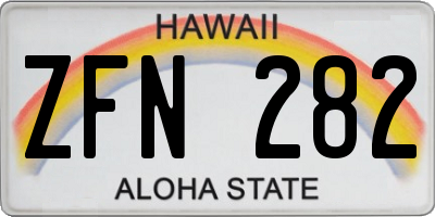 HI license plate ZFN282