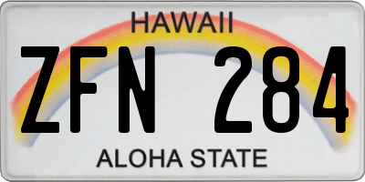 HI license plate ZFN284