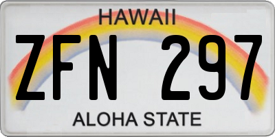 HI license plate ZFN297