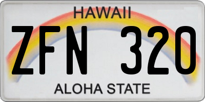 HI license plate ZFN320
