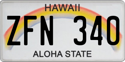 HI license plate ZFN340
