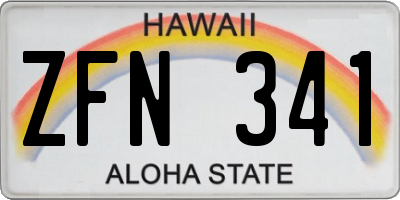 HI license plate ZFN341