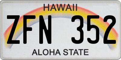 HI license plate ZFN352