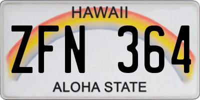 HI license plate ZFN364