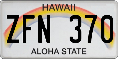 HI license plate ZFN370