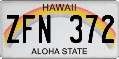 HI license plate ZFN372
