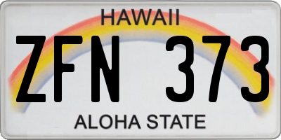 HI license plate ZFN373