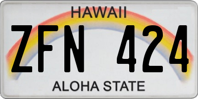 HI license plate ZFN424