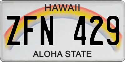 HI license plate ZFN429