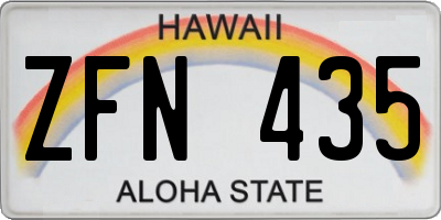 HI license plate ZFN435