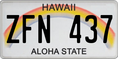 HI license plate ZFN437
