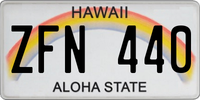 HI license plate ZFN440