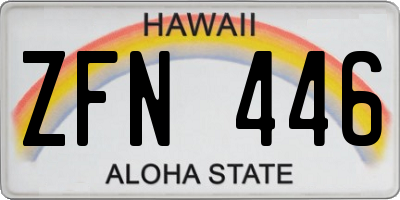 HI license plate ZFN446