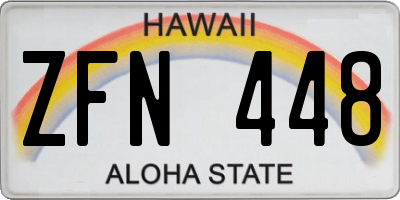 HI license plate ZFN448