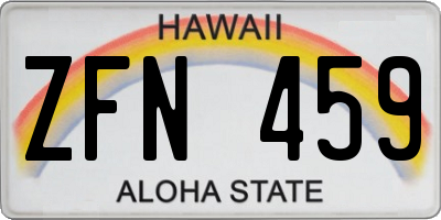 HI license plate ZFN459