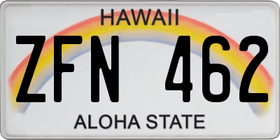 HI license plate ZFN462