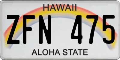 HI license plate ZFN475