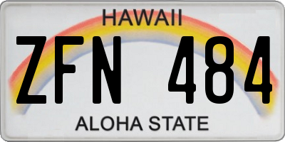 HI license plate ZFN484