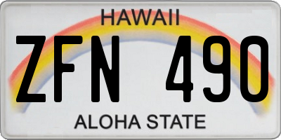 HI license plate ZFN490