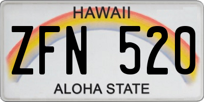 HI license plate ZFN520