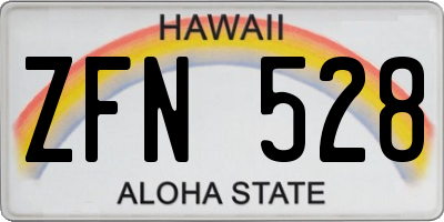 HI license plate ZFN528