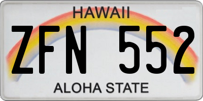 HI license plate ZFN552