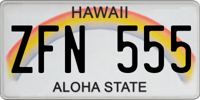 HI license plate ZFN555