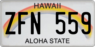 HI license plate ZFN559