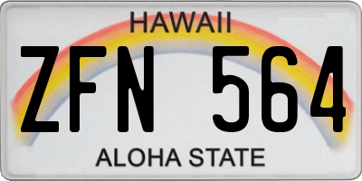 HI license plate ZFN564