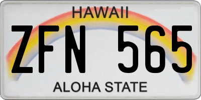 HI license plate ZFN565