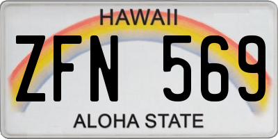 HI license plate ZFN569